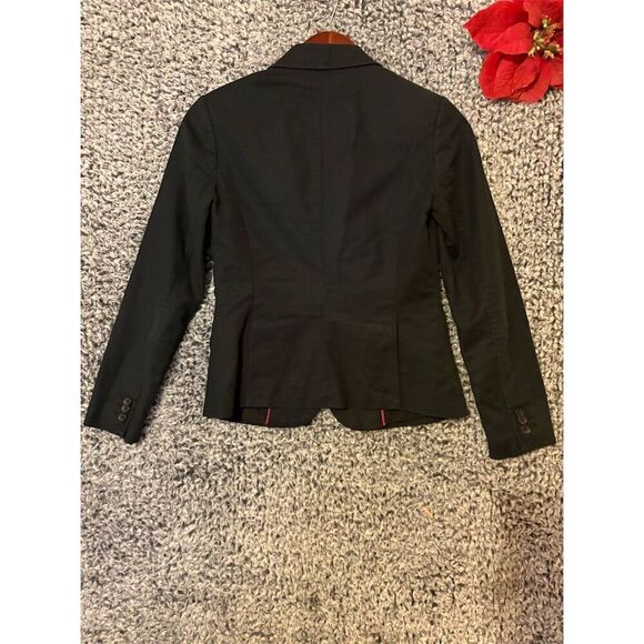 Banana Republic Women's Black Blazer 00P Tailored One-Button Jacket - Picture 9 of 10